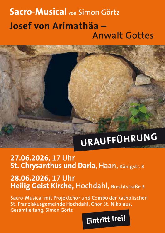 Projektchor: Musical “Josef von Arimathäa” am 27. und 28.06.2026 Projektchor: Musical “Josef von Arimathäa” am 27. und 28.06.2026